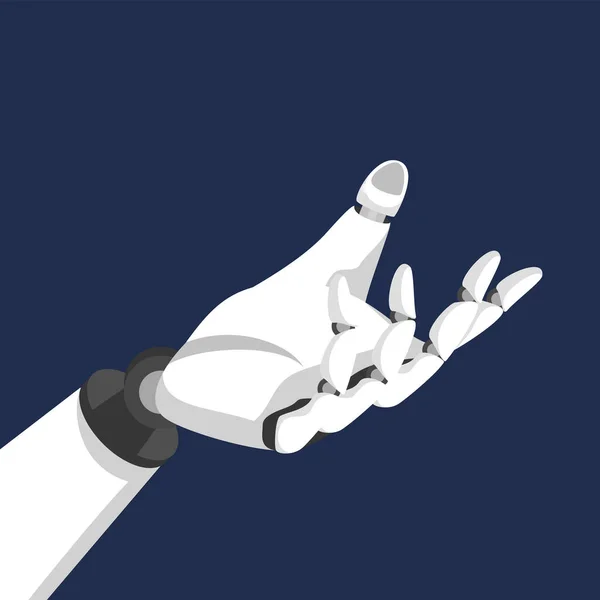 Roboter Hand Vektor isoliert. Armteil eines Cyborgs, Maschine — Stockvektor