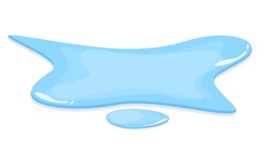 Su birikintisi vektörü izole edildi. Mavi sonbahar doğal sıvısı