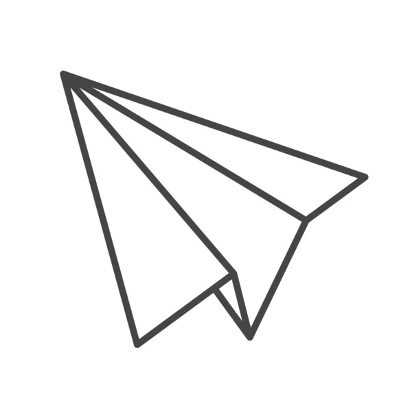 Icono de línea de avión de papel. Vector aislado símbolo de vuelo — Vector de stock
