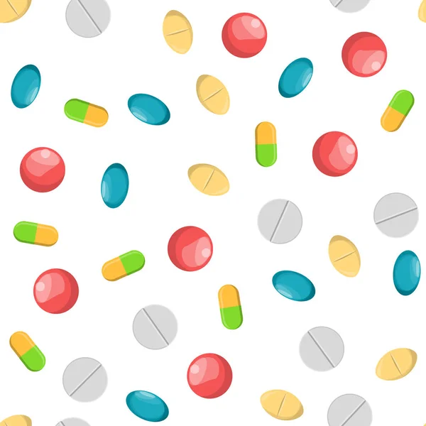 Modèle de vecteur de pilule médicale. Ornement, texture sans couture — Image vectorielle