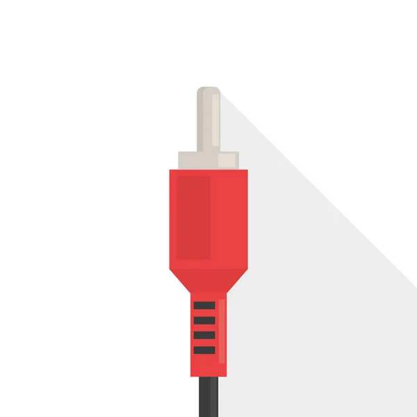 Audio mini jack cable vector aislado. Conector eléctrico — Vector de stock