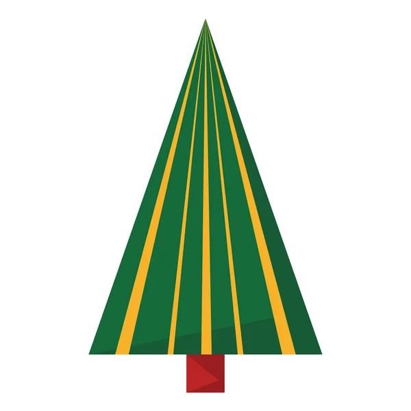 Vecteur d'arbre de Noël vert isolé. Fourrure verte avec décoration — Image vectorielle