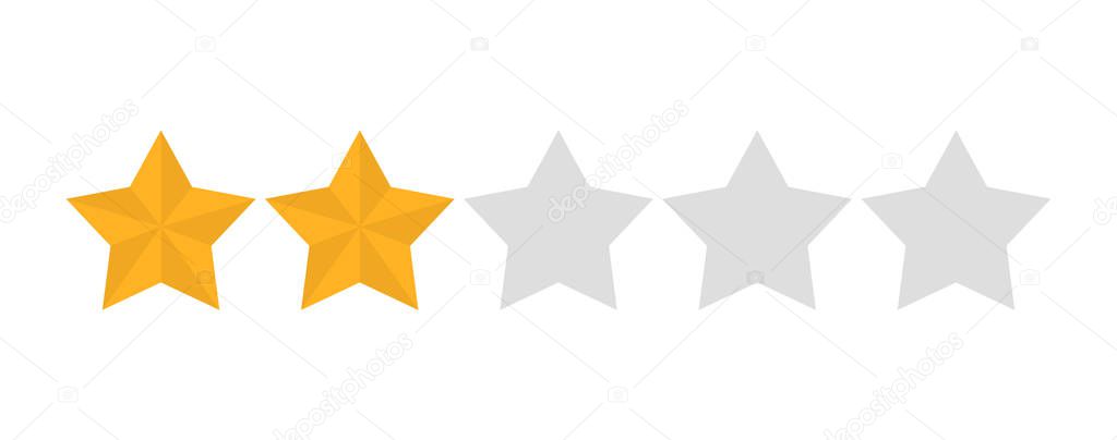 Star rating vector isolated. Golden star shape. Quality