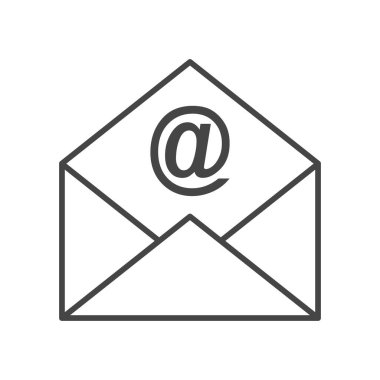 E- posta hattı simgesi vektörü izole edildi. Gönderilen ileti simgesi