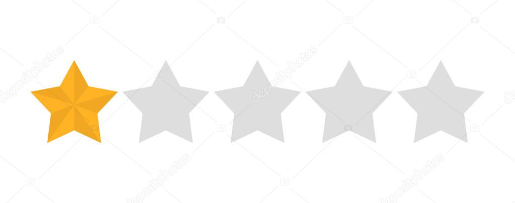 Star rating vector isolated. Golden star shape. Quality