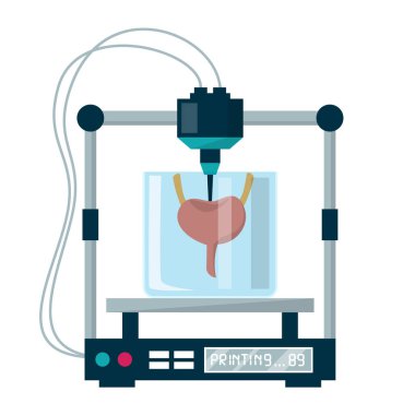 3D biyo kopyalama vektörü izole edildi. Org için tıbbi ekipman