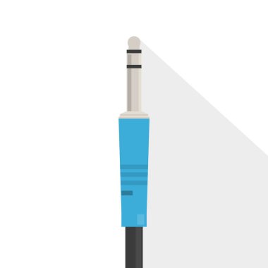 Ses mini kriko kablo vektörü izole edildi. Elektrik konnektörü