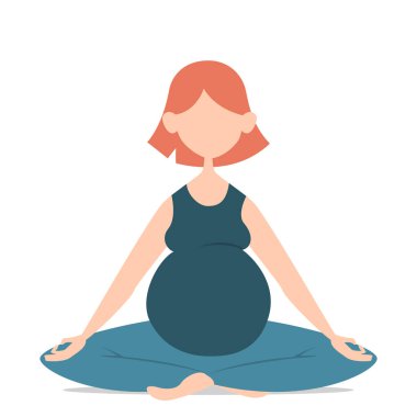 Lotus pozisyonunda oturan güzel bir kadın. Meditasyon ve yoga