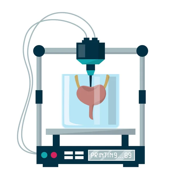 3d bioprint vektor izolován. Lékařské vybavení pro varhany — Stockový vektor