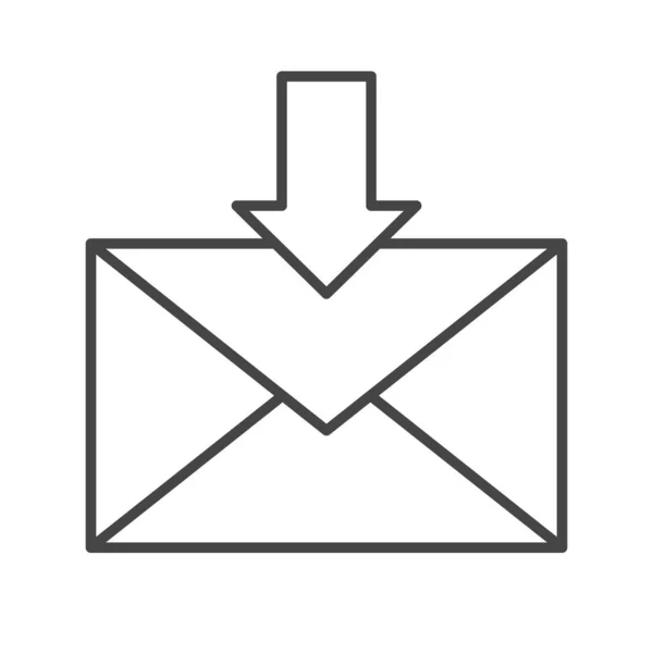 Mail pictogram lijn stijl. Bericht symbool, e-mail correspondentie — Stockvector