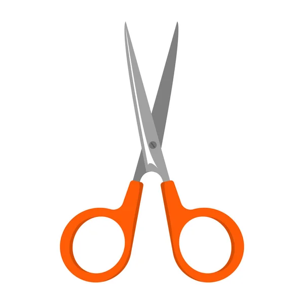 Red scissors vector isolated illustration. Plastic and metal — Stock Vector