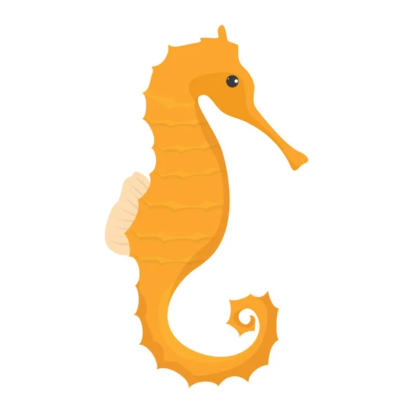 Vector de caballitos de mar amarillo y naranja aislado. Vida silvestre submarina . — Vector de stock