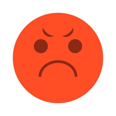 Angry red emoji icon vector isolated. Bad mood, emotion