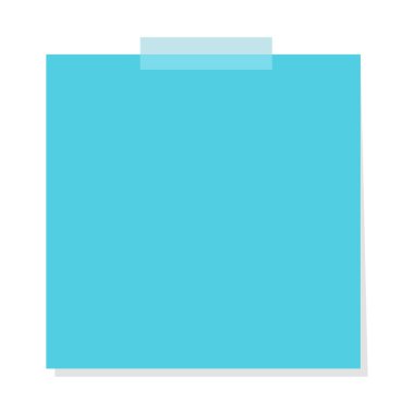 Colorful blue note sheet. Vector isolated notepaper. Office