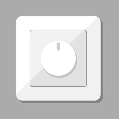 Işık anahtarı vektörü izole edildi. Plastik nesne, ev ögesi.