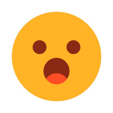Sarı sürpriz emoji vektörü izole edildi. Yüz ifadesi