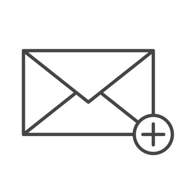 Yeni ileti çizgisi ikon vektörü izole edildi. Zarf sembolü