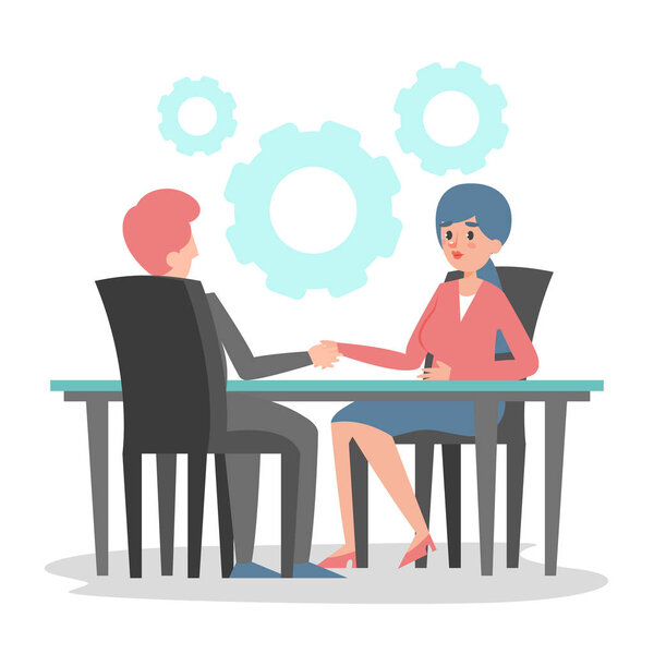 Деловая сделка между мужчиной и женщиной
