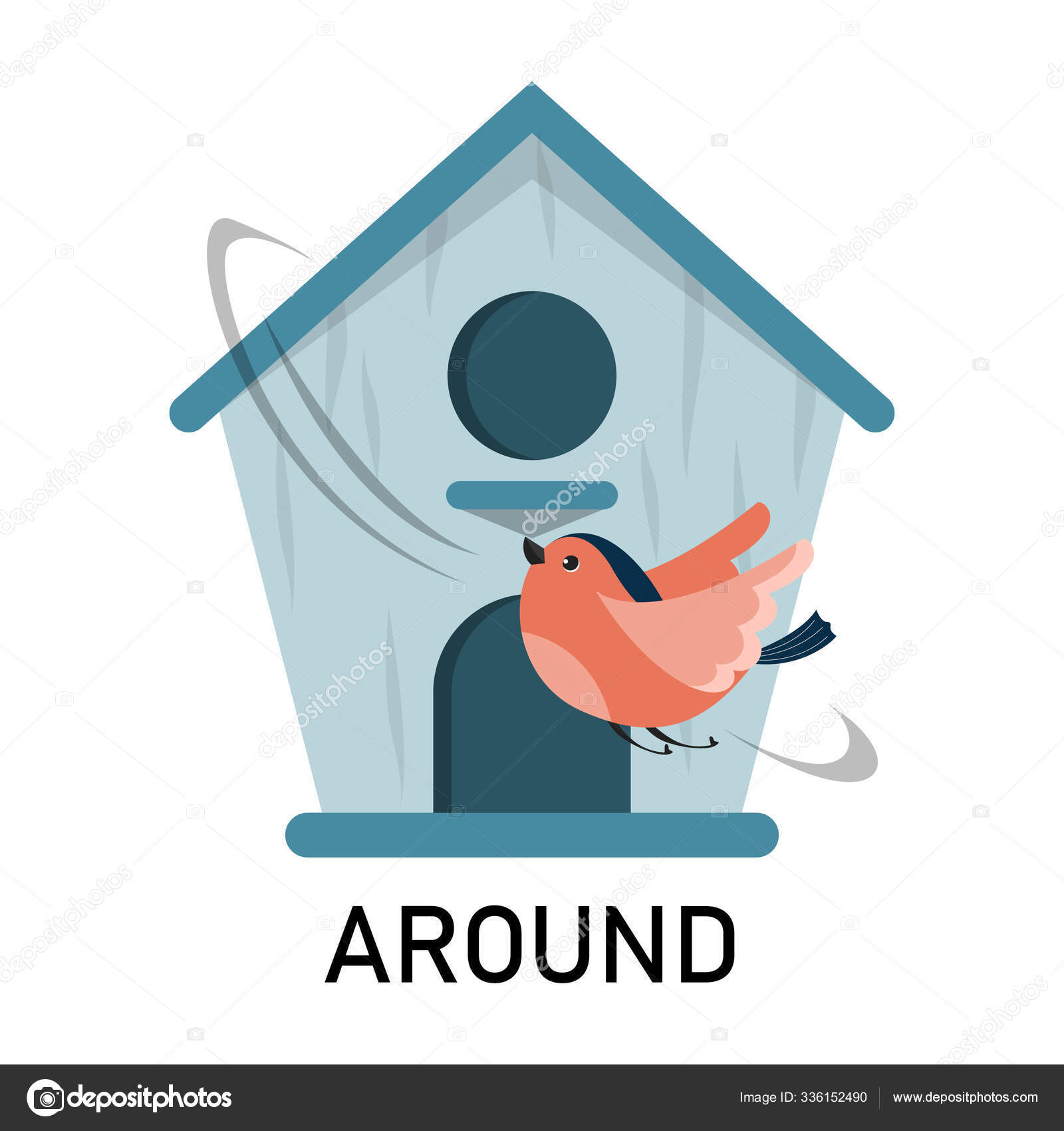 Bird and birdhouse, learning preposition vector isolated. Stock Vector Image by ©ImLucky #336152490 Bird and birdhouse, learning preposition vector isolated. Stock Vector Image by ©ImLucky #336152490