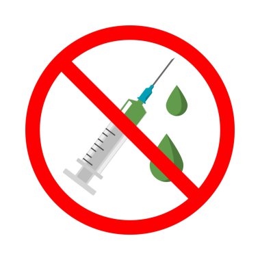 Kırmızı yasaklama işaretindeki şırınga nesnesi izole edildi