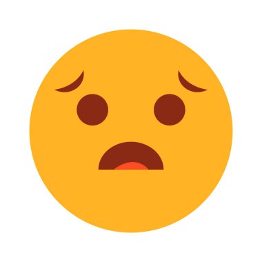 Üzgün sarı emoji sembolü vektörü izole edildi. Sevimli ve komik.