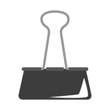 Siyah ofis kağıt ataç vektörü izole edildi. Metal ekipman