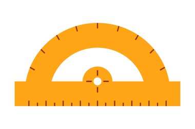 İletki cetvel vektörü izole edildi. Sarı araç, okul