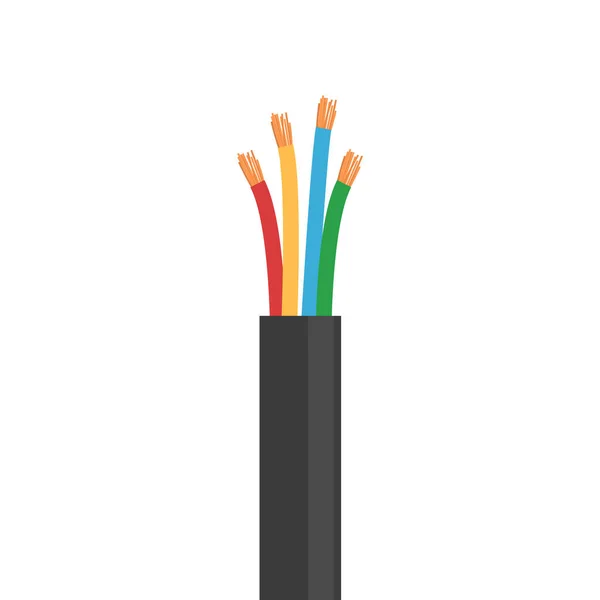 Kabel dan tembaga berwarna-warni dengan isolasi di dalamnya - Stok Vektor