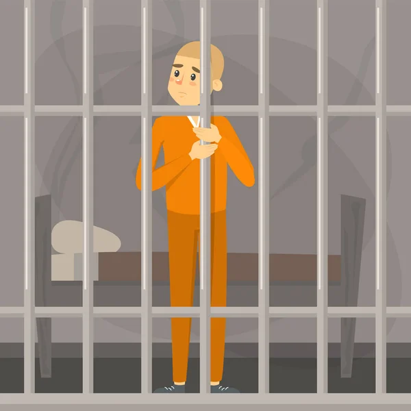 Hapisteki üzgün adam. Turuncu elbiseli adam.
