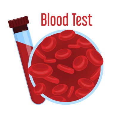 Kan testi vektörü izole edildi. Tıbbi camda kırmızı sıvı var.