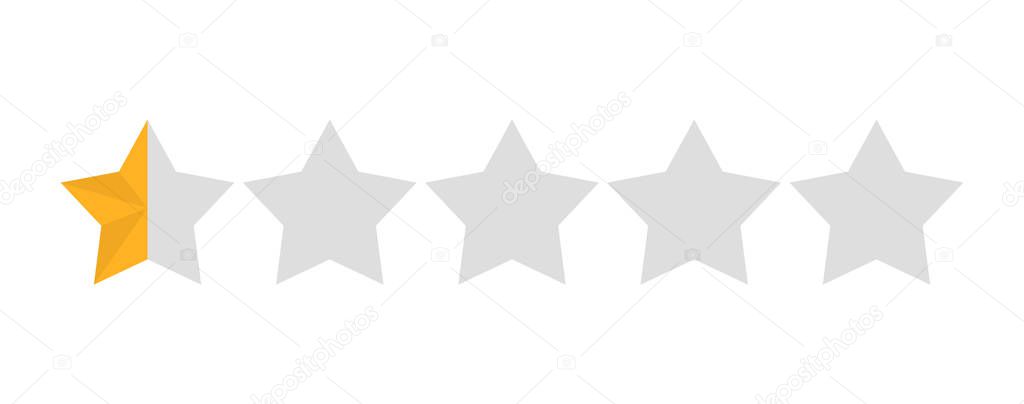 Star rating vector isolated. Golden star shape. Quality