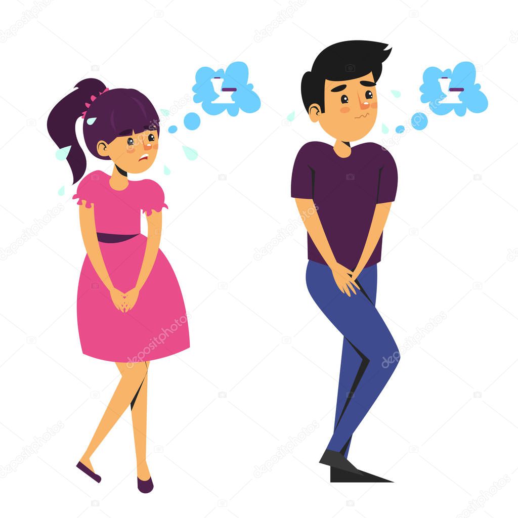 Vettoriale stockBambini in piedi e vogliono fare pipi '. Ragazza e ragazzo  di ©ImLucky #344461962, image size:1024x1024