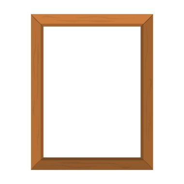 Duvar vektöründeki ahşap çerçeve izole edilmiş. Mesaj için boş alan. Tahta doku. Kahverengi dikdörtgen şeklinde. Fotoğraf ve resim için çerçeve.