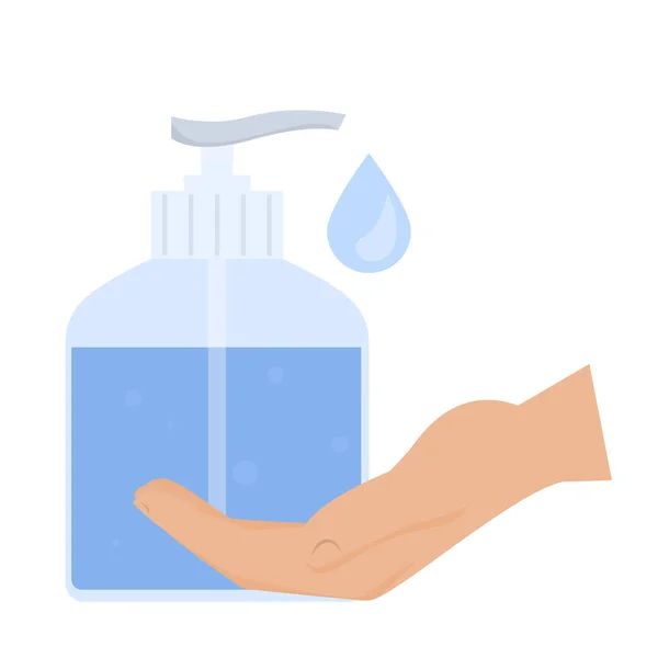 Hand Liquid Soap Vector Isolated Idea Personal Hygiene Health Protection — Stock Vector