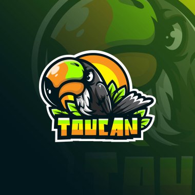 Toucan maskot logo tasarım vektörü modern illüstrasyon kavramına sahip