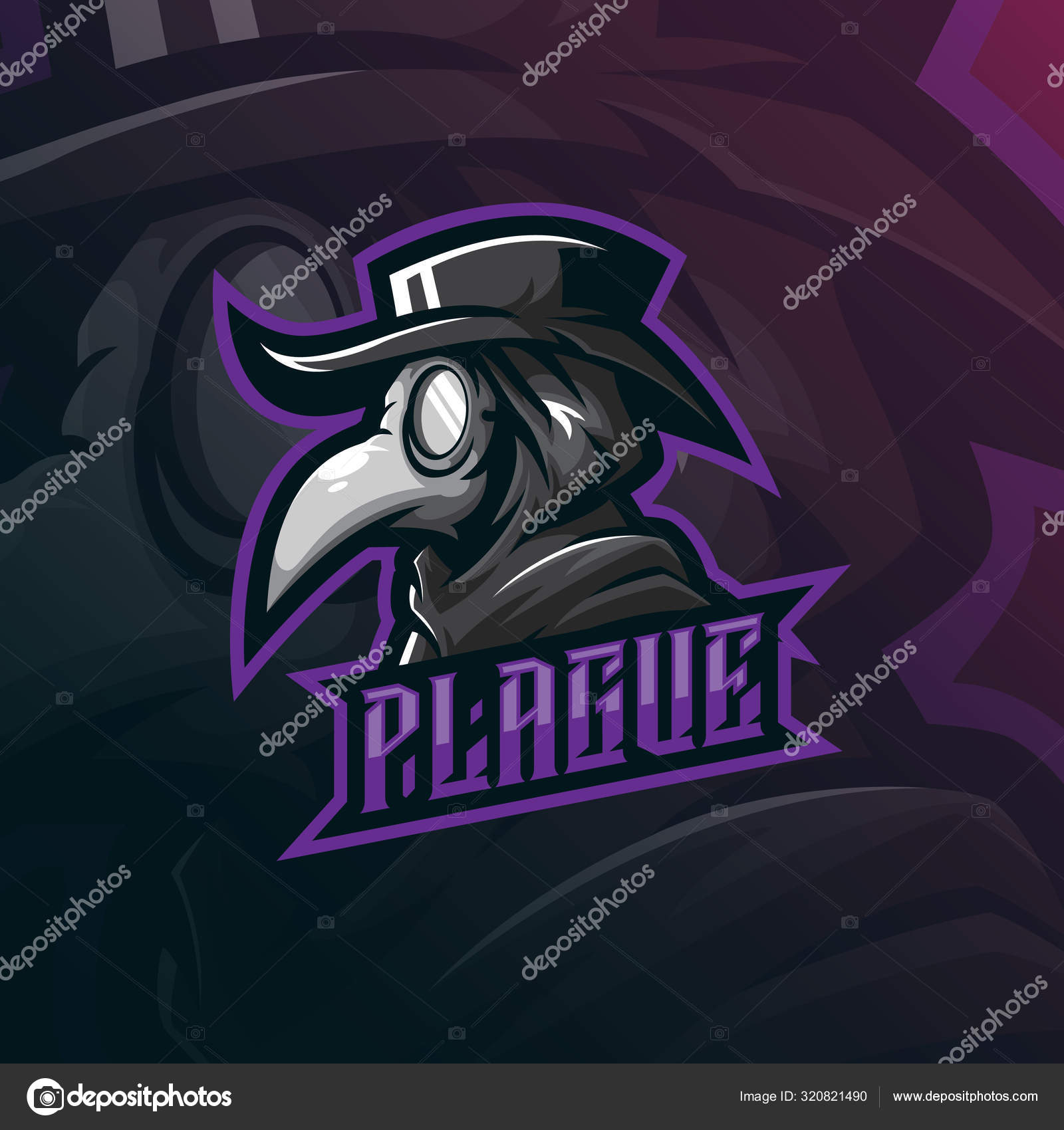 Plague esport logo mascot design Royalty Free Vector Image