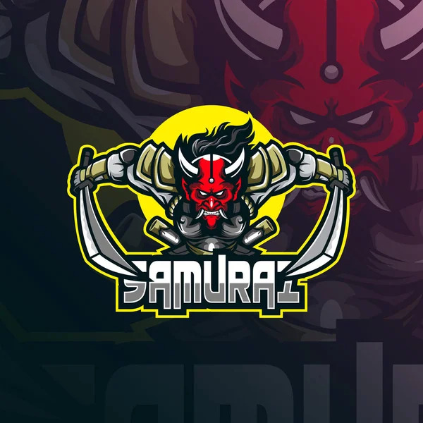Samurai mascot logo design vector with modern illustration conce Vector Graphics