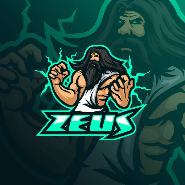 Zeus mascota logo diseño vector con moderno concepto de ilustración — Vector de stock