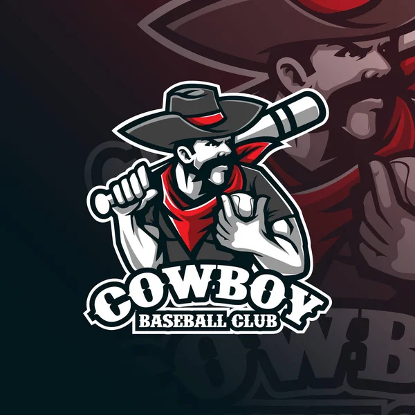 Baseball mascot logo design vector with modern illustration conc — ストックベクタ
