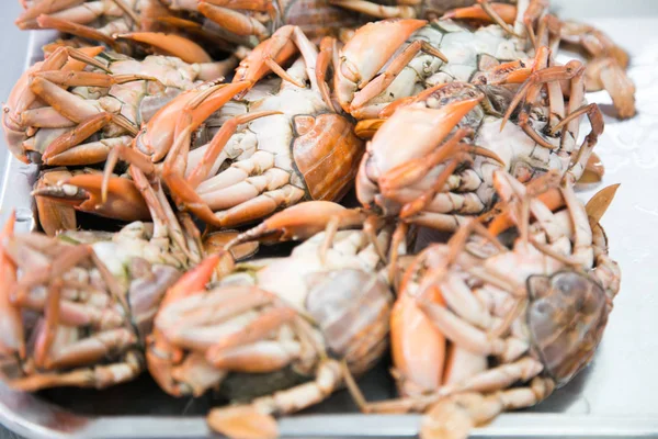 steamed crab on white background.