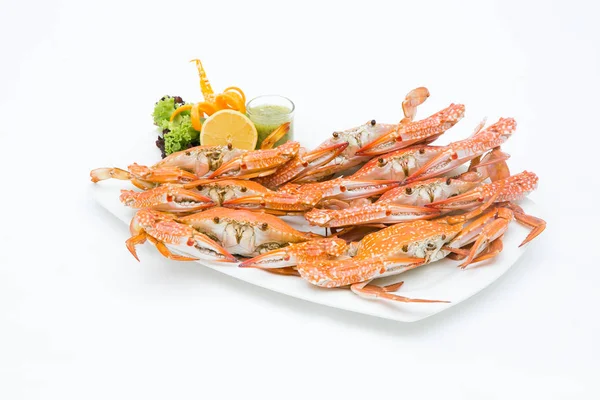 beyaz zemin üzerine pişmiş Yengeç.