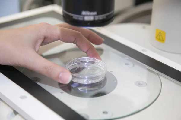 Closeup of lab equipment for scientific research with fluids