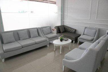 Modern geniş salon veya oturma odası iç