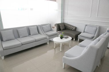 Modern geniş salon veya oturma odası iç