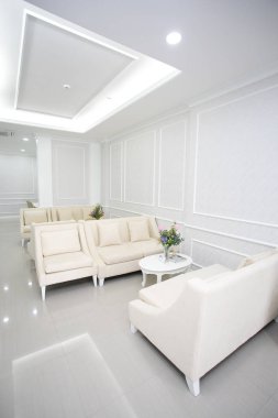 Modern geniş salon veya oturma odası iç