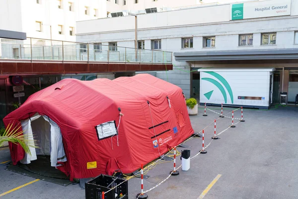 GRANADA ESPANHA 23RD ABRIL 2020 Tenda de desinfecção temporária . — Fotografia de Stock