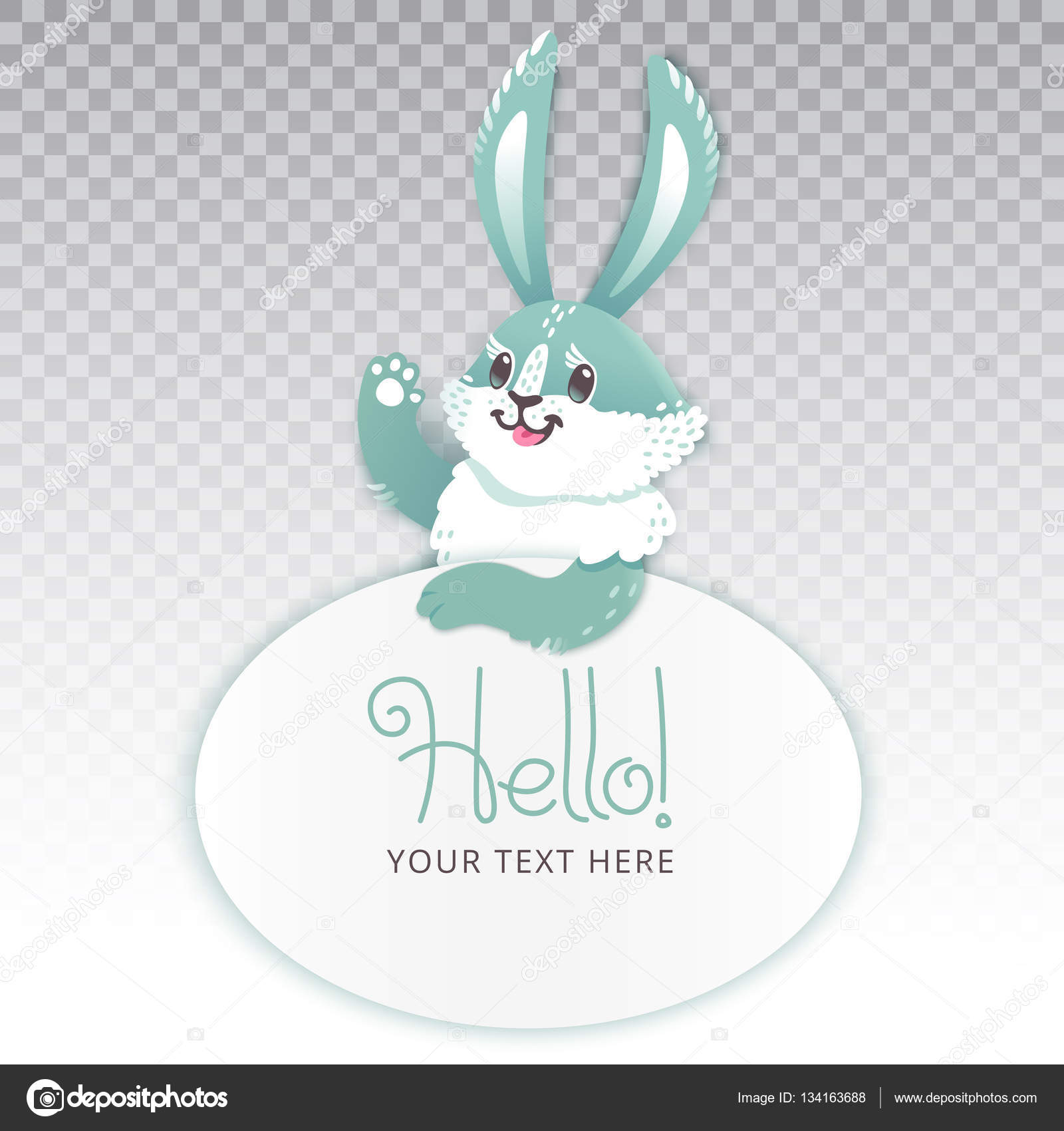 Mignon Lapin De Dessin Animé Main Illustration Vectorielle