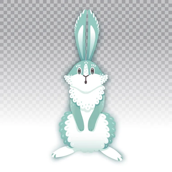 Conejo de dibujos animados sorprendido. Conejito gracioso. Linda liebre. Ilustración vectorial — Vector de stock