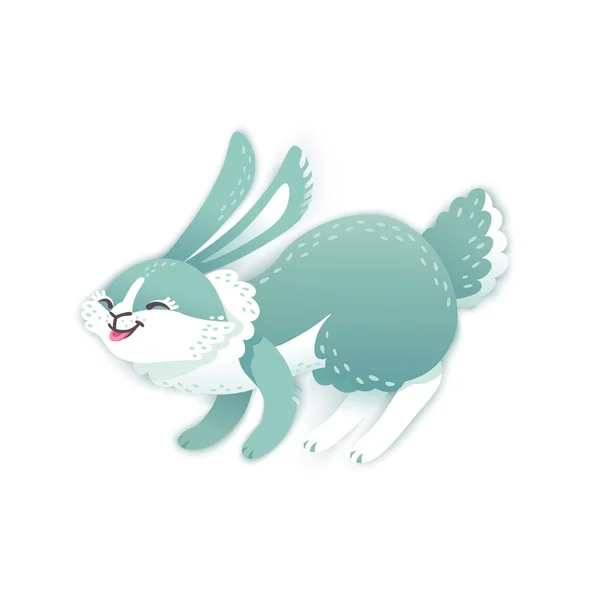 漫画のウサギの笑みを浮かべてください。おかしいバニー。かわいいウサギ。ベクトル図 — ストックベクタ
