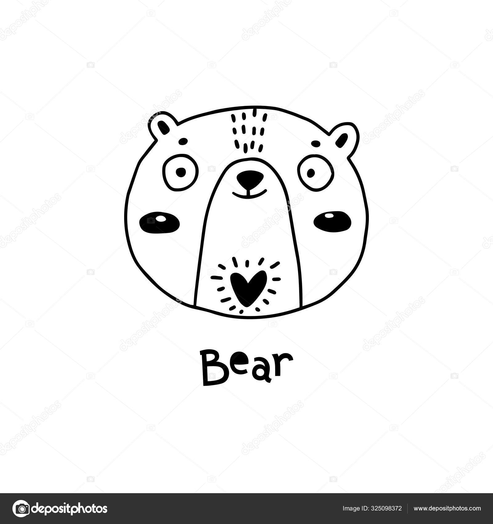 Niedlich, einfach Bärengesicht Cartoon-Stil. Vektorillustration